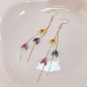 Petal Drop Tassel Earrings